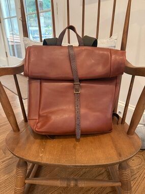 WP Standard Roll-Top Backpack - Brown Leather old Army Vintage Style